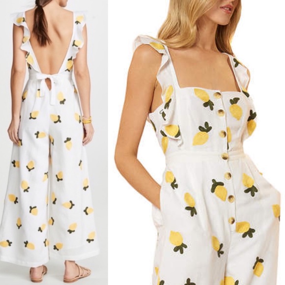 Anthropologie Red Carter Allison Lemon Jumpsuit - Picture 3 of 11